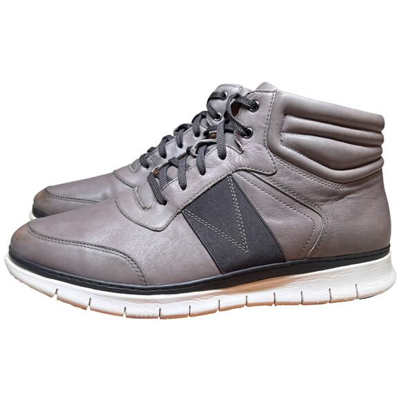 VIONIC Fresh Jamal Men's 13 Charcoal High Top Leather Sneaker Orthotic Shoes - Picture 2 of 11